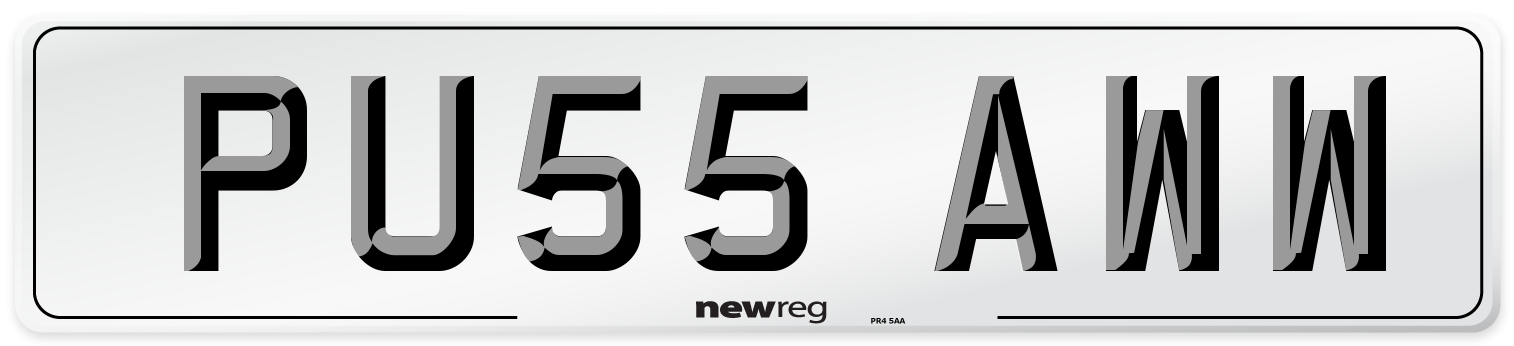 PU55 AWW Number Plate from New Reg